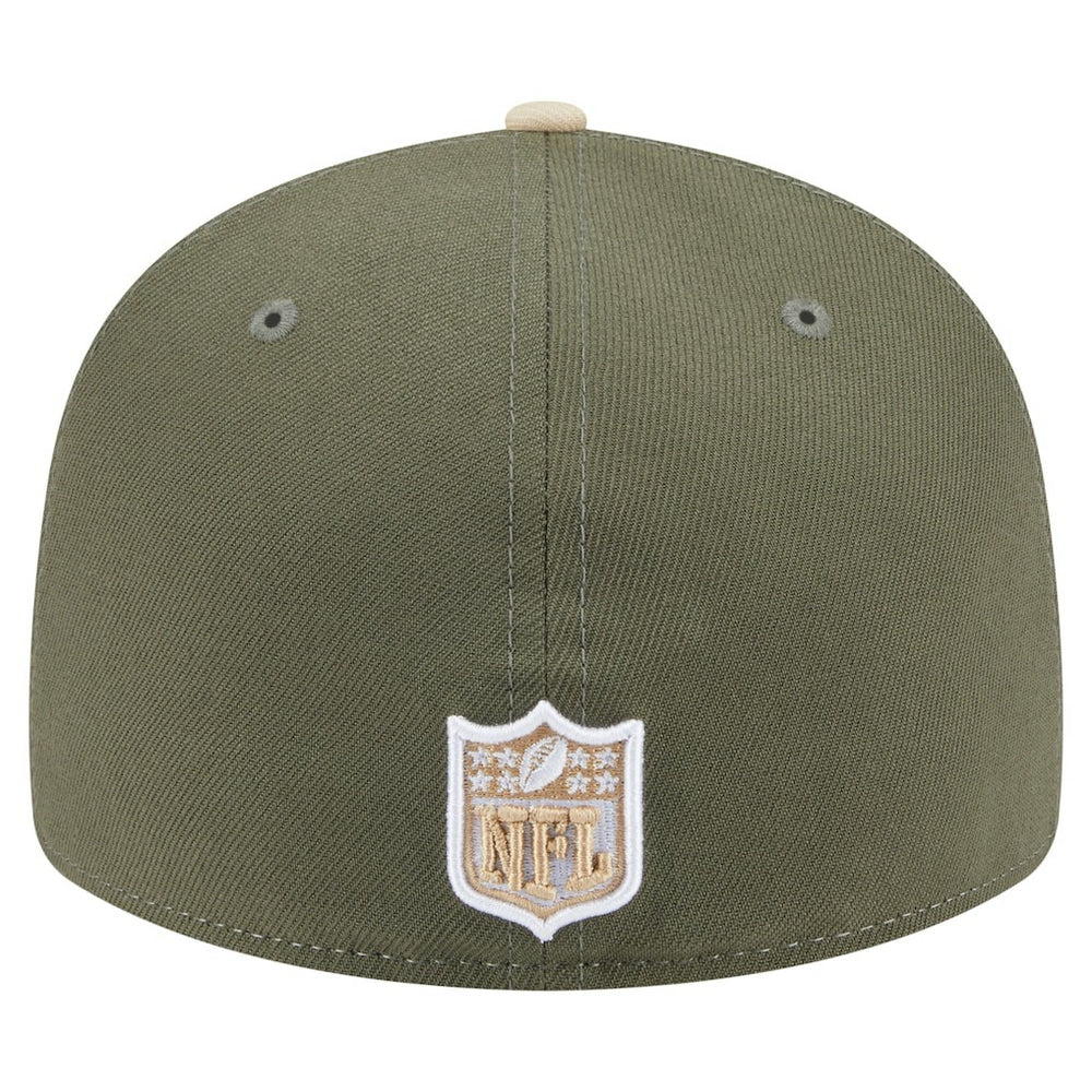 Detroit Lions New Era Two-Tone Color Pack Split Panel 59FIFTY Fitted Hat Light Beige/Olive