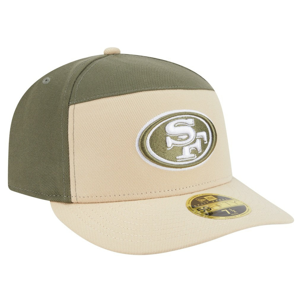 San Francisco 49ers New Era Two-Tone Color Pack Split Panel 59FIFTY Fitted Hat Light Beige/Olive
