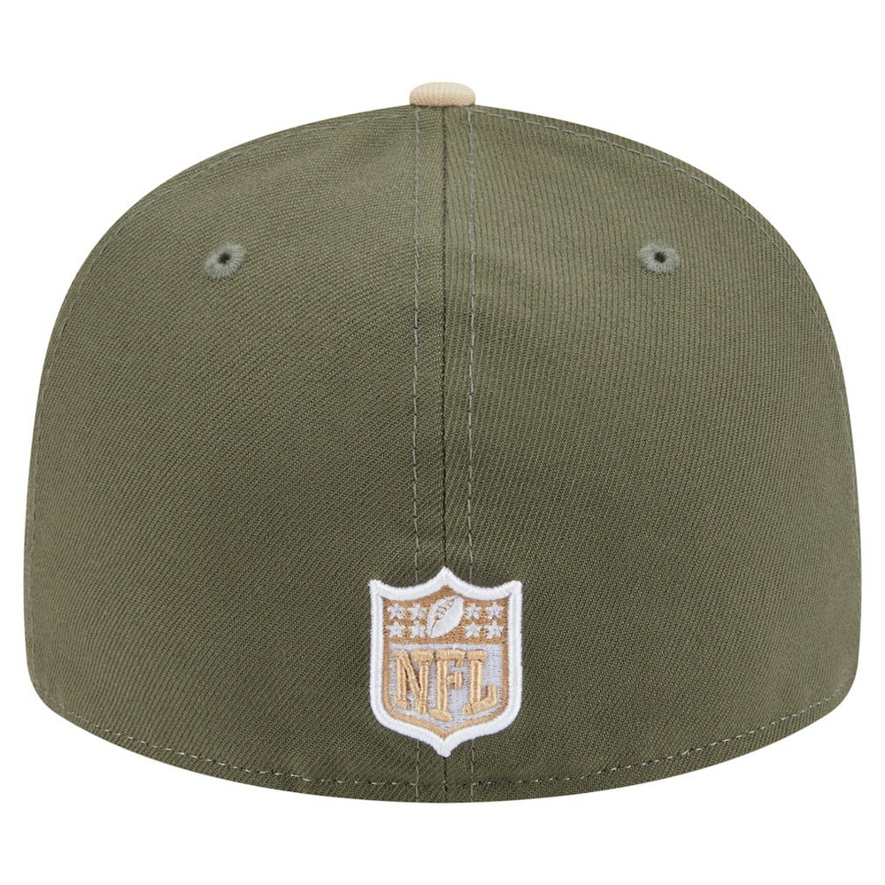 San Francisco 49ers New Era Two-Tone Color Pack Split Panel 59FIFTY Fitted Hat Light Beige/Olive