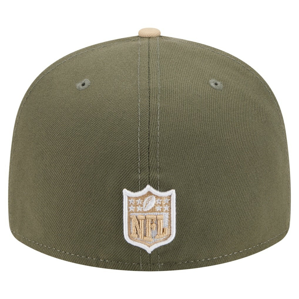 Baltimore Ravens New Era Color Pack Split Panel 59FIFTY Fitted Hat Light Beige/Olive