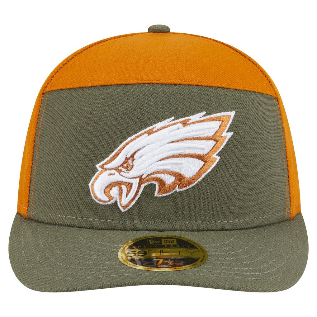 Philadelphia Eagles New Era Two-Tone Color Pack Split Panel 59FIFTY Fitted Hat Olive/Brown