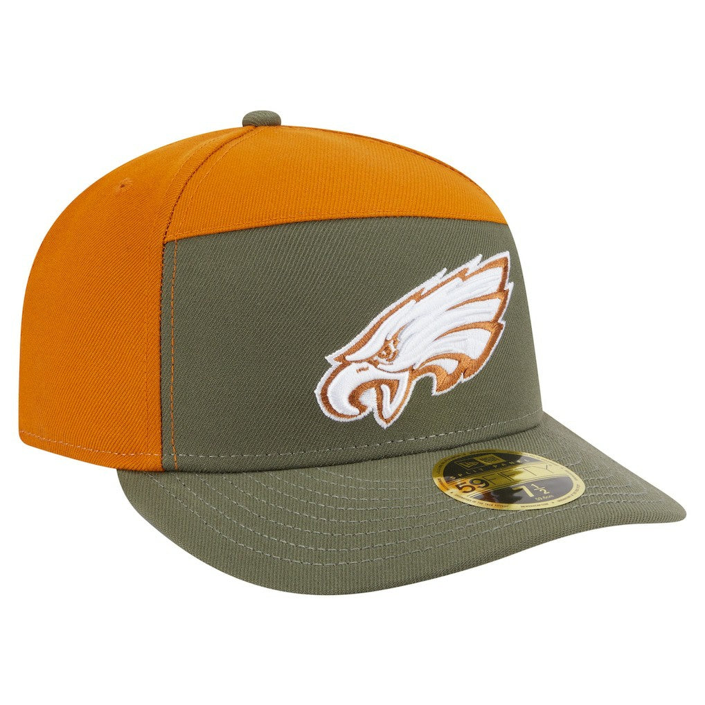 Philadelphia Eagles New Era Two-Tone Color Pack Split Panel 59FIFTY Fitted Hat Olive/Brown
