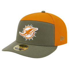 Miami Dolphins New Era Two-Tone Color Pack Split Panel 59FIFTY Fitted Hat Olive/Brown