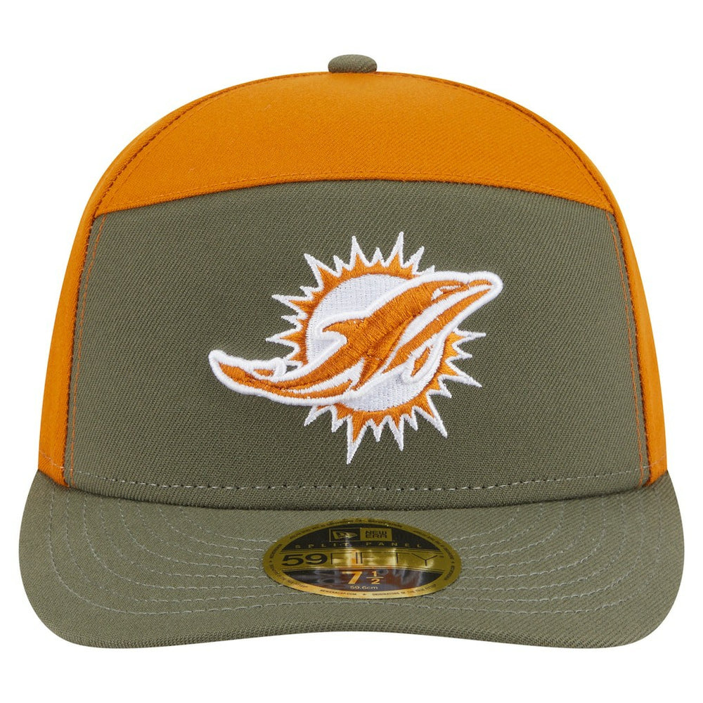 Miami Dolphins New Era Two-Tone Color Pack Split Panel 59FIFTY Fitted Hat Olive/Brown