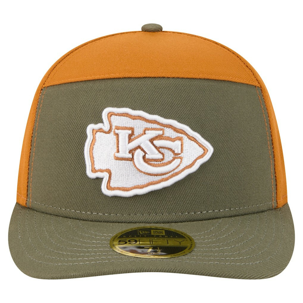 Kansas City Chiefs New Era Two-Tone Color Pack Split Panel 59FIFTY Fitted Hat Olive/Brown