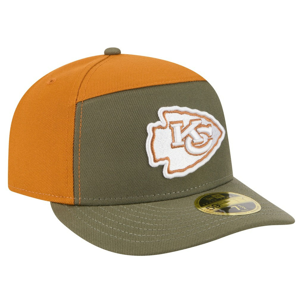 Kansas City Chiefs New Era Two-Tone Color Pack Split Panel 59FIFTY Fitted Hat Olive/Brown