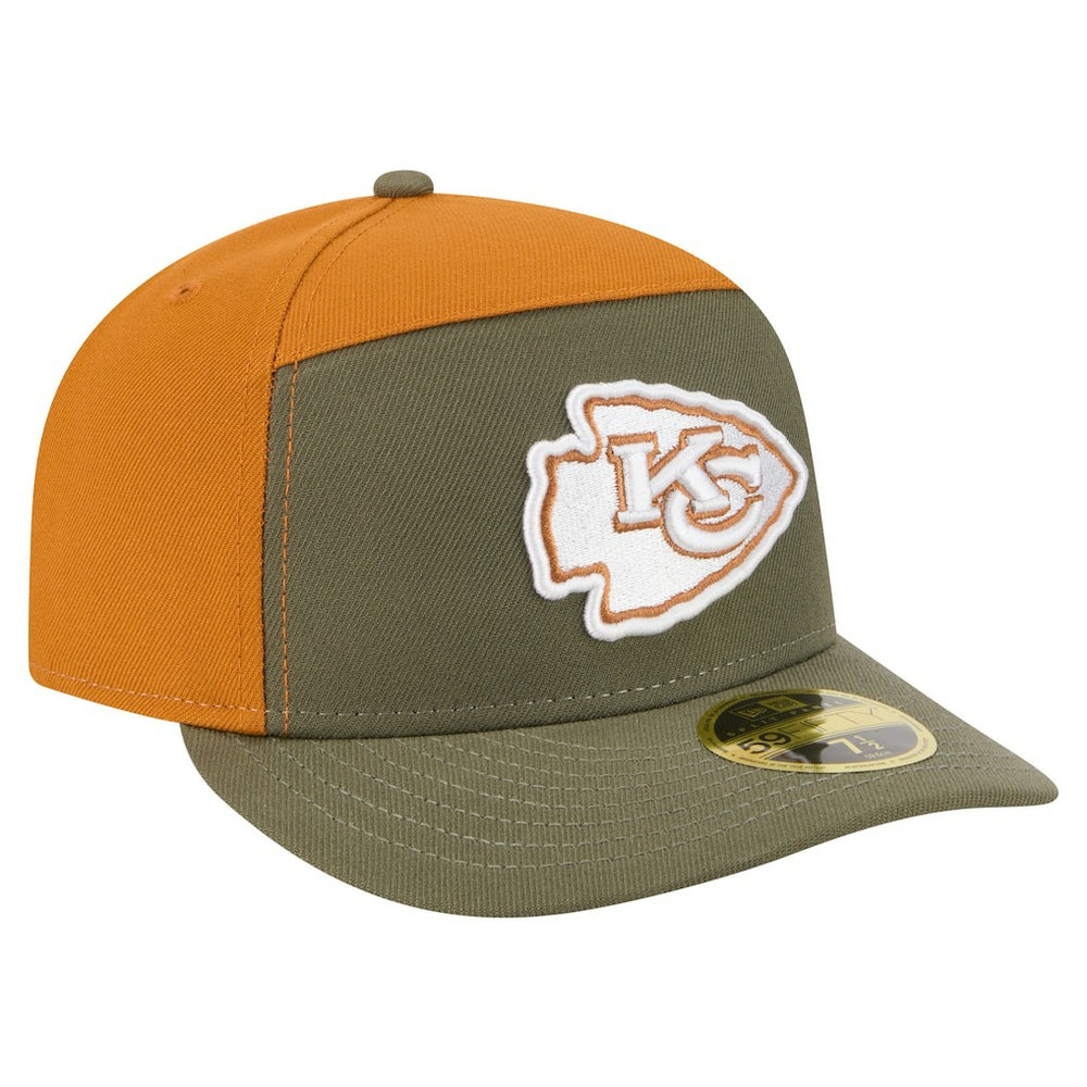 Kansas City Chiefs New Era Two-Tone Color Pack Split Panel 59FIFTY Fitted Hat Olive/Brown