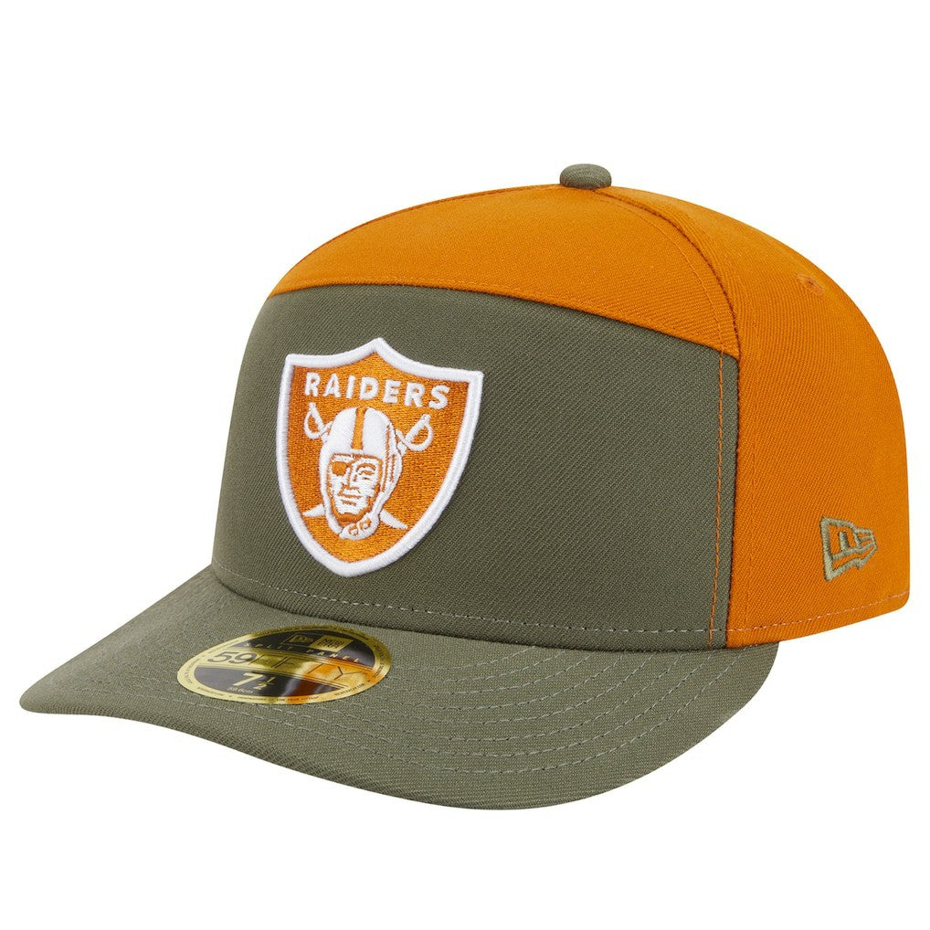 Las Vegas Raiders New Era Two-Tone Color Pack Split Panel 59FIFTY Fitted Hat Olive/Brown