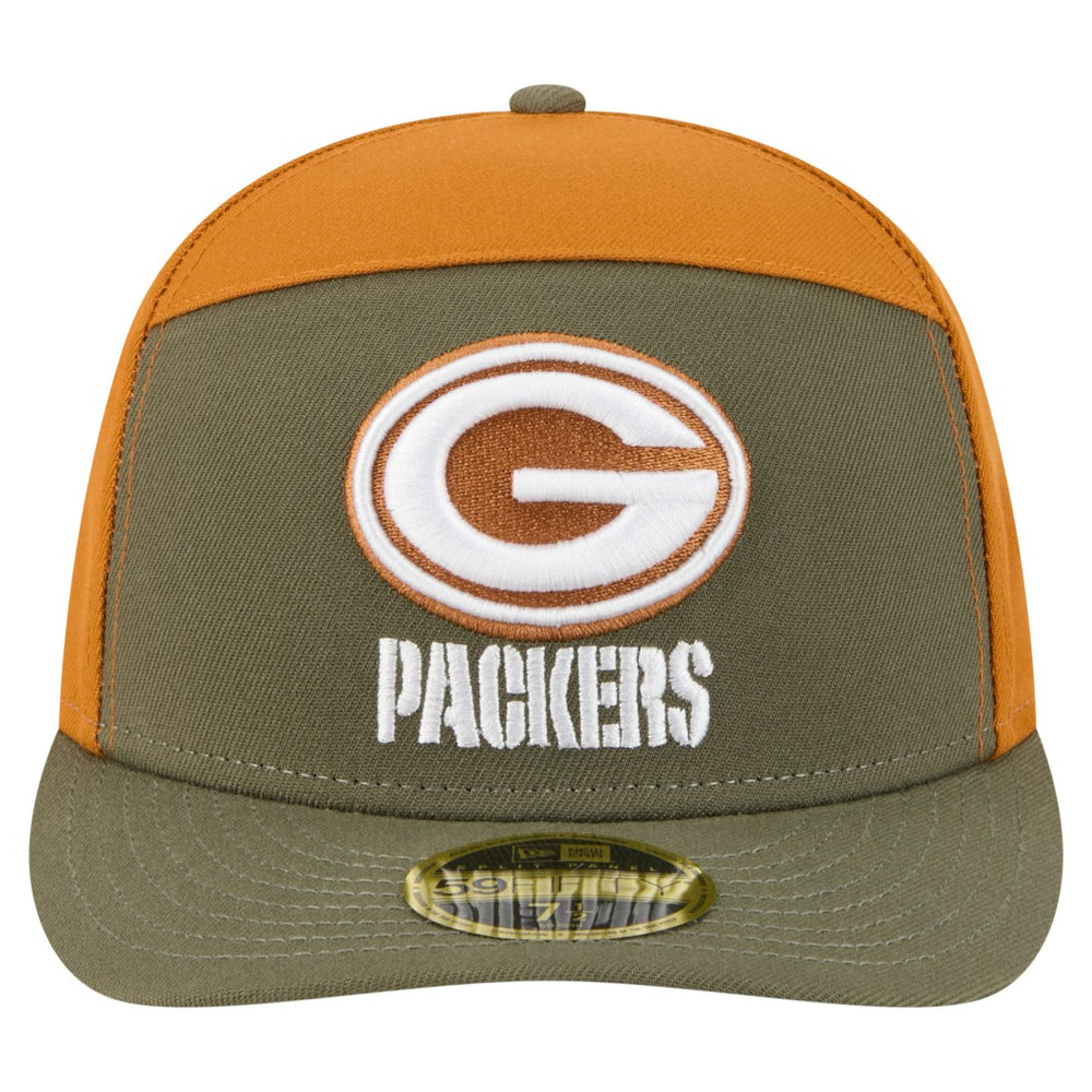 Green Bay Packers New Era Two-Tone Color Pack Split Panel 59FIFTY Fitted Hat Olive/Brown