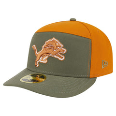 Detroit Lions New Era Two-Tone Color Pack Split Panel 59FIFTY Fitted Hat Olive/Brown