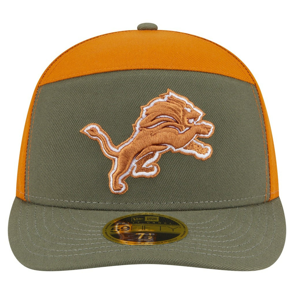 Detroit Lions New Era Two-Tone Color Pack Split Panel 59FIFTY Fitted Hat Olive/Brown