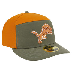 Detroit Lions New Era Two-Tone Color Pack Split Panel 59FIFTY Fitted Hat Olive/Brown