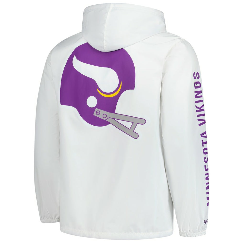 Minnesota Vikings Vintage Logo Coaches Full-Snap Hoodie Jacket White