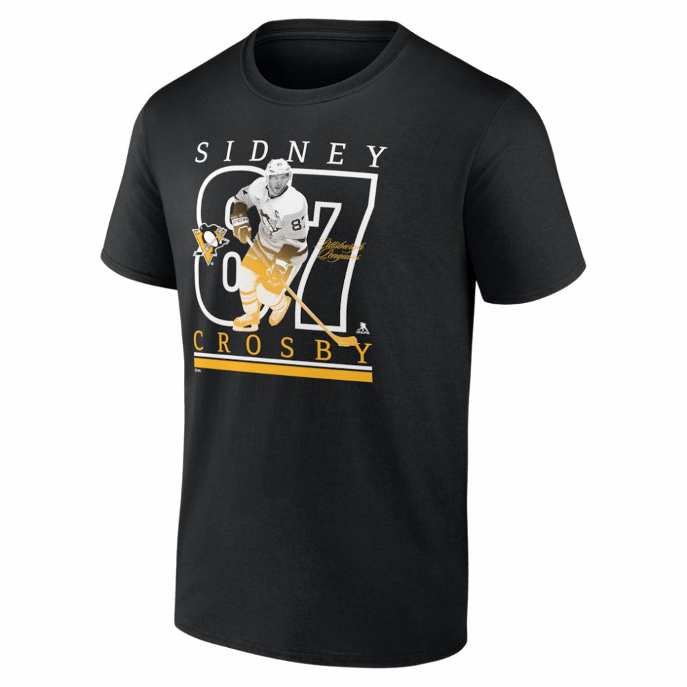 NHL Sidney Crosby Pittsburgh Penguins Fanatics Authentic Stack Name & Number T-Shirt - Black