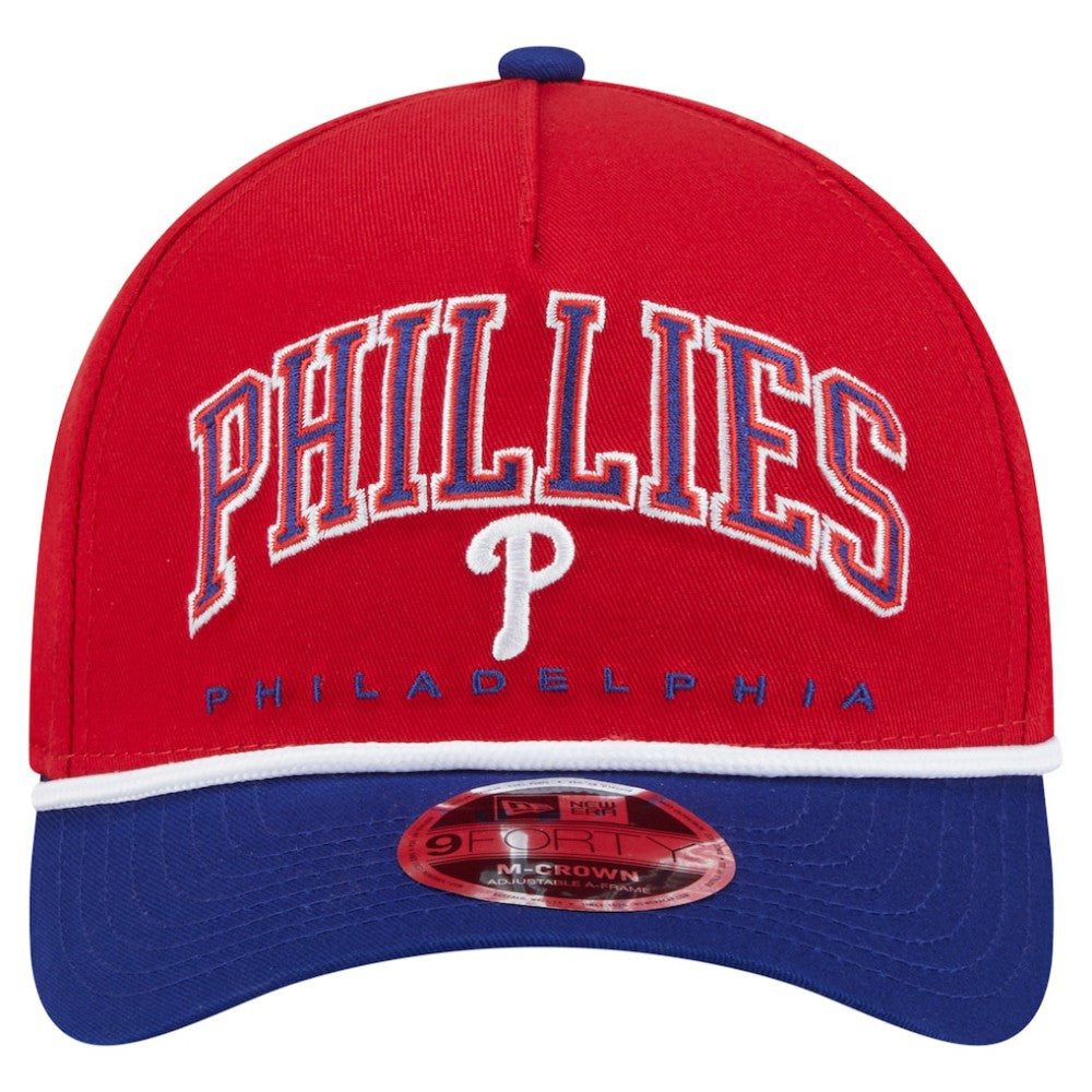 Philadelphia Phillies New Era Arch 9FORTY A-Frame M-Crown Adjustable Hat - Red/Royal Hats