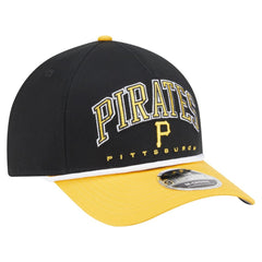 Pittsburgh Pirates New Era Arch 9FORTY A-Frame M-Crown Adjustable Hat - Black/Gold Hats