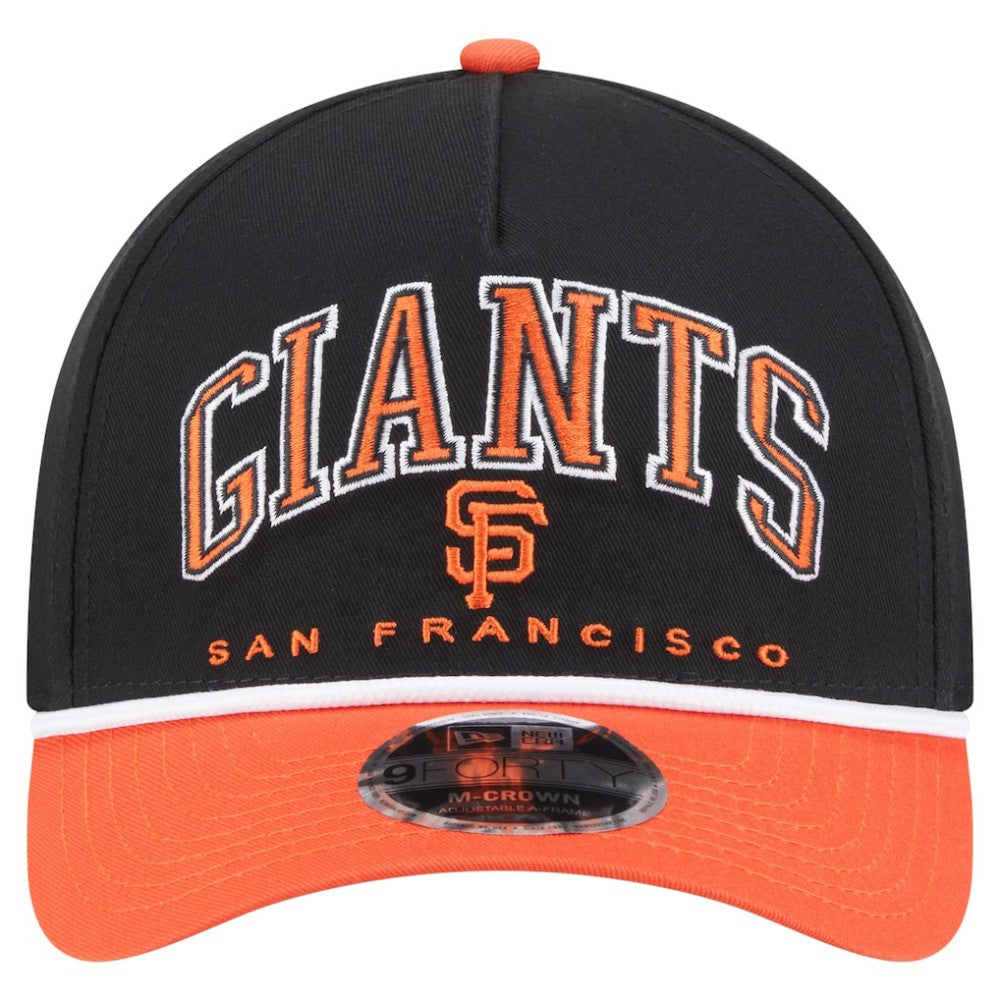 San Francisco Giants New Era Arch 9FORTY A-Frame M-Crown Adjustable Hat - Black/Orange Hats
