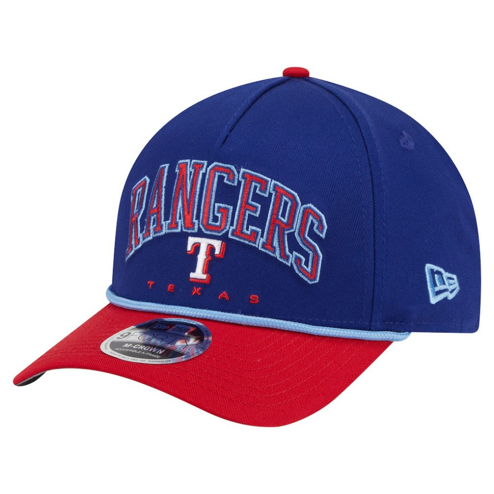 Texas Rangers New Era Arch 9FORTY A-Frame M-Crown Adjustable Hat - Royal/Red Hats