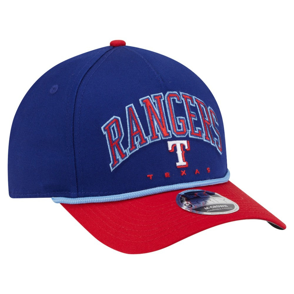 Texas Rangers New Era Arch 9FORTY A-Frame M-Crown Adjustable Hat - Royal/Red Hats