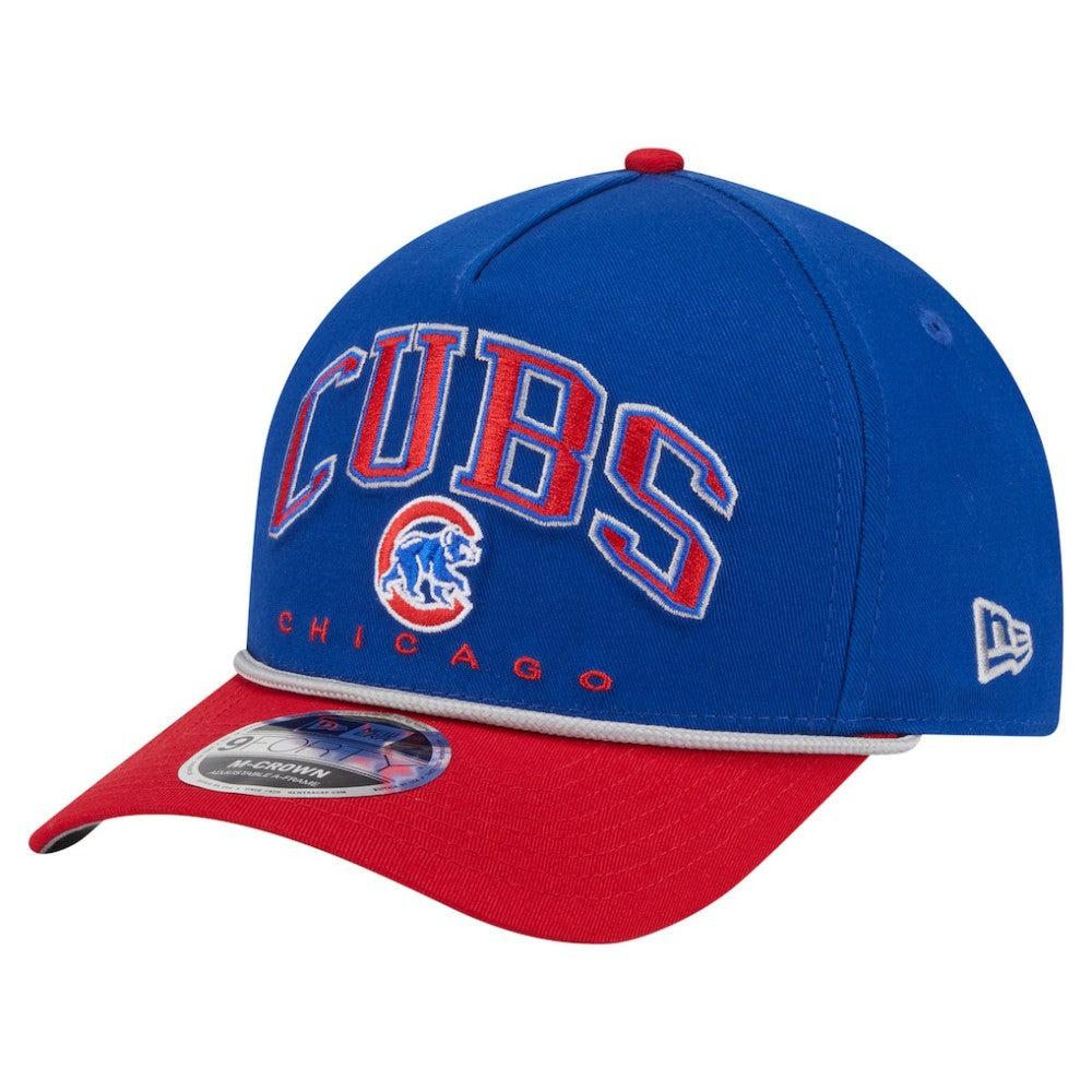Chicago Cubs New Era Arch 9FORTY A-Frame M-Crown Adjustable Hat - Royal/Red Hats