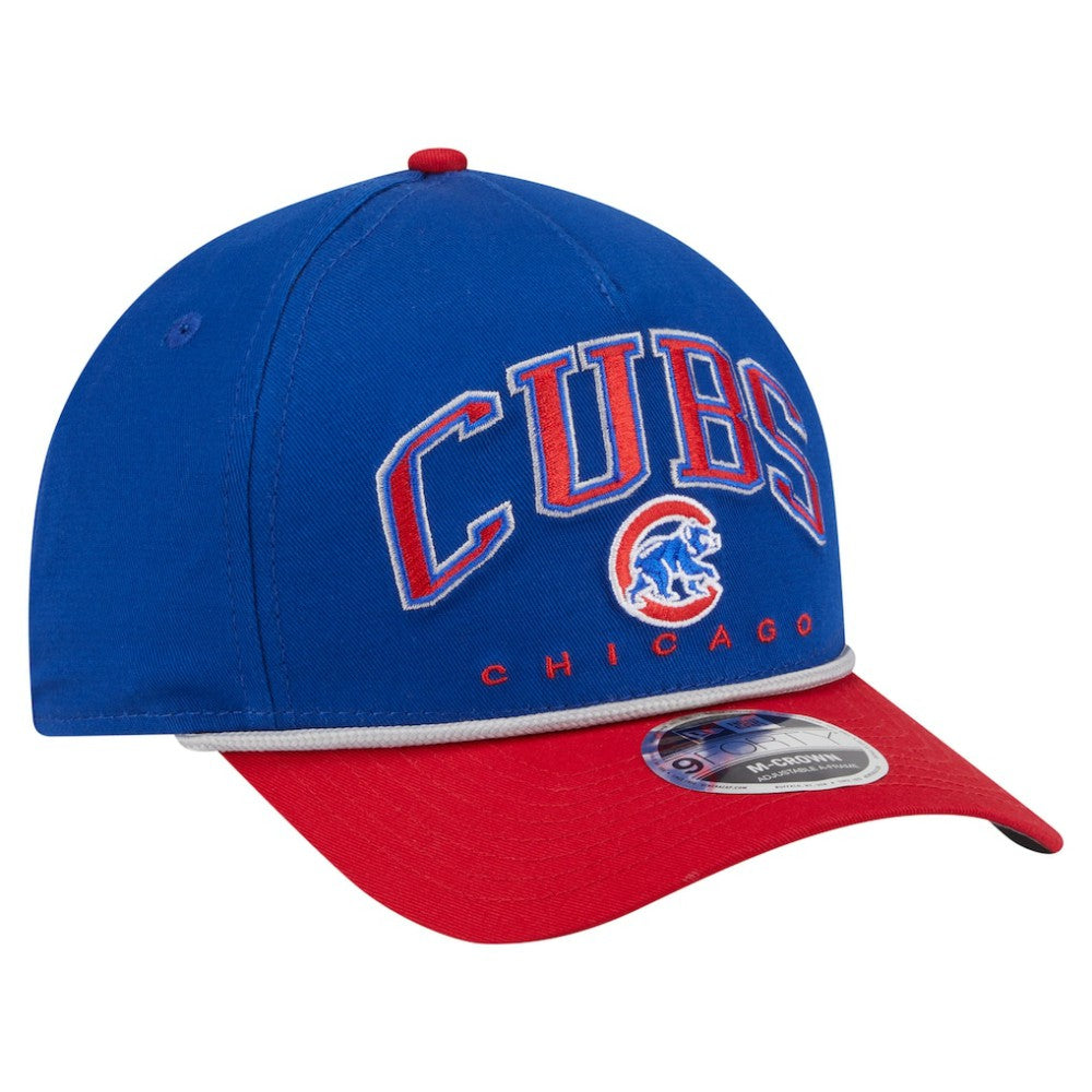 Chicago Cubs New Era Arch 9FORTY A-Frame M-Crown Adjustable Hat - Royal/Red Hats