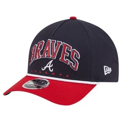 Atlanta Braves New Era Arch 9FORTY A-Frame M-Crown Adjustable Hat - Navy/Red Hats