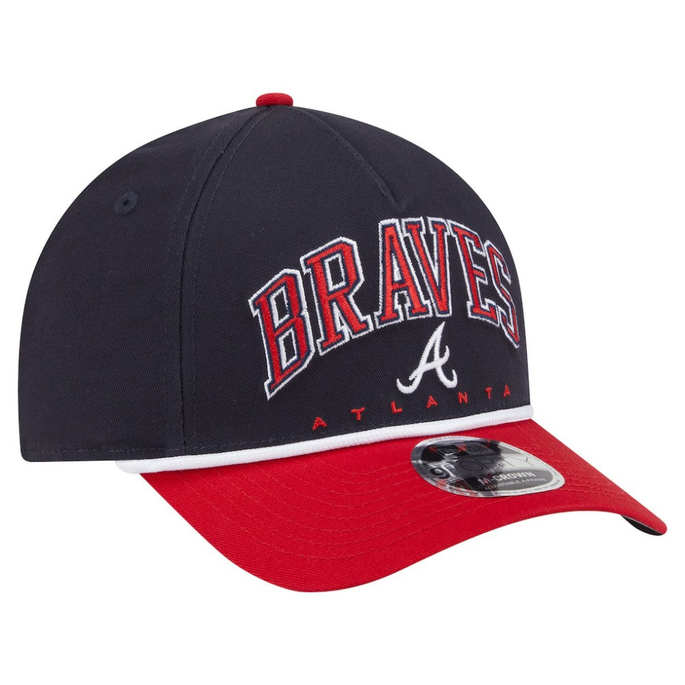 Atlanta Braves New Era Arch 9FORTY A-Frame M-Crown Adjustable Hat - Navy/Red Hats