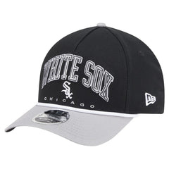 Chicago White Sox New Era Arch 9FORTY A-Frame M-Crown Adjustable Hat - Black/Gray Hats