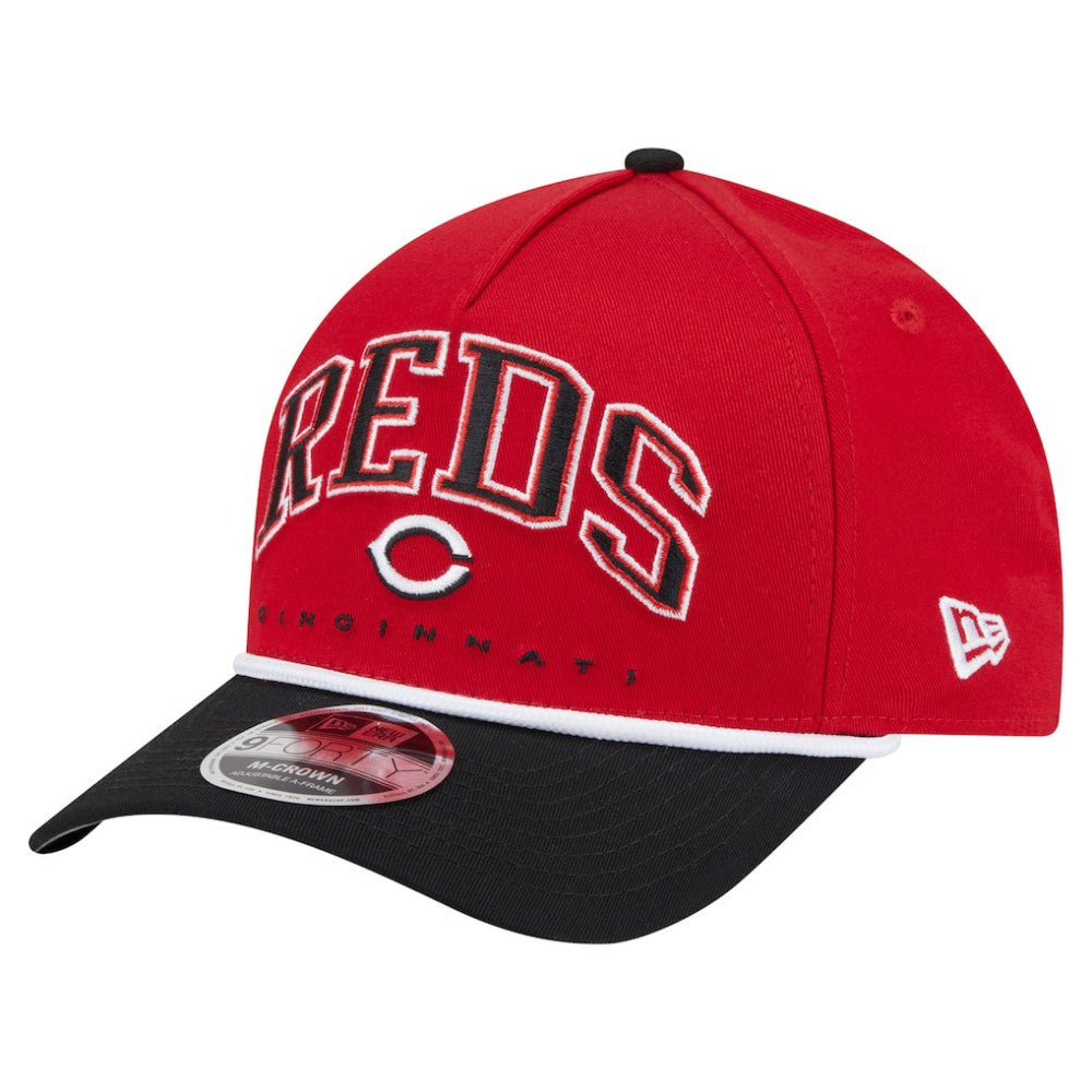 Cincinnati Reds New Era Arch 9FORTY A-Frame M-Crown Adjustable Hat - Red/Black Hats