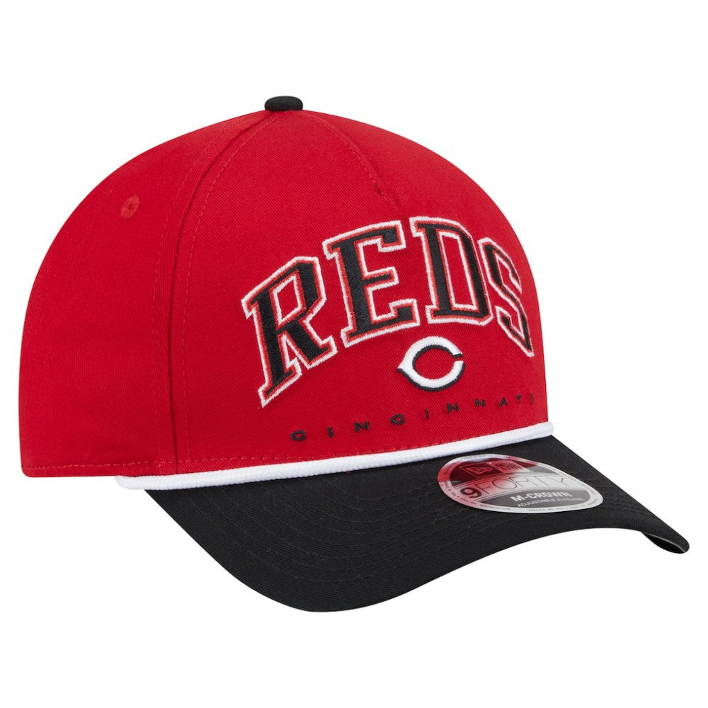 Cincinnati Reds New Era Arch 9FORTY A-Frame M-Crown Adjustable Hat - Red/Black Hats