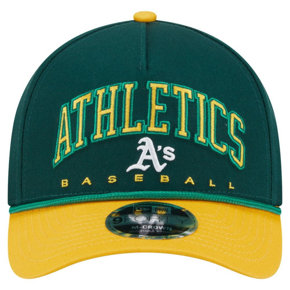 Athletics New Era Arch 9FORTY A-Frame M-Crown Adjustable Hat - Green/Gold Hats