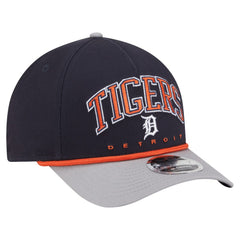 Detroit Tigers New Era Arch 9FORTY A-Frame M-Crown Adjustable Hat - Navy/Gray Hats