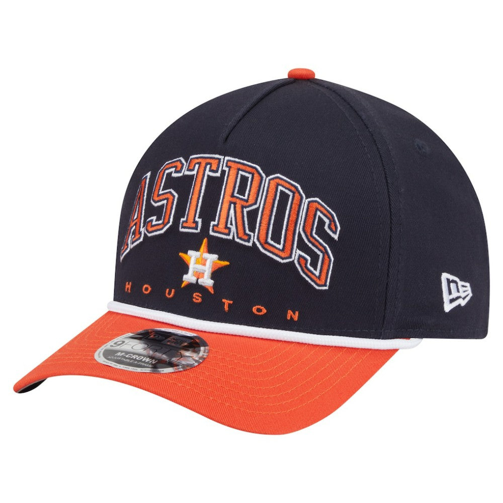 Houston Astros New Era Arch 9FORTY A-Frame M-Crown Adjustable Hat - Navy/Orange Hats