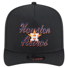 Houston Astros New Era Chainstitch 9FIFTY A-Frame Snapback Hat - Black Hats
