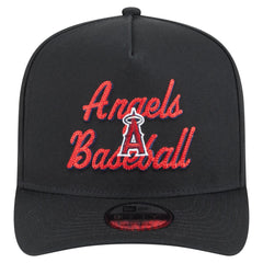 Los Angeles Angels New Era Chainstitch 9FIFTY A-Frame Snapback Hat - Black Hats