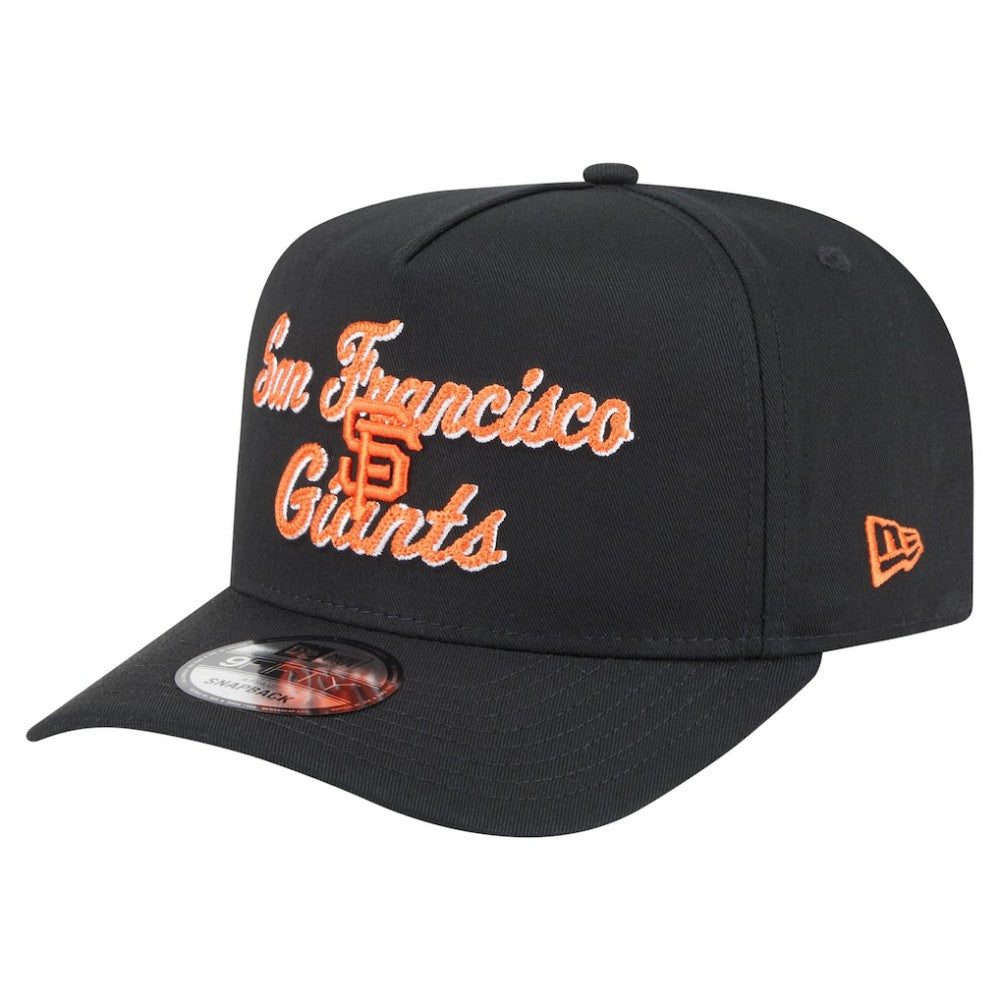 San Francisco Giants New Era Chainstitch 9FIFTY A-Frame Snapback Hat - Black Hats