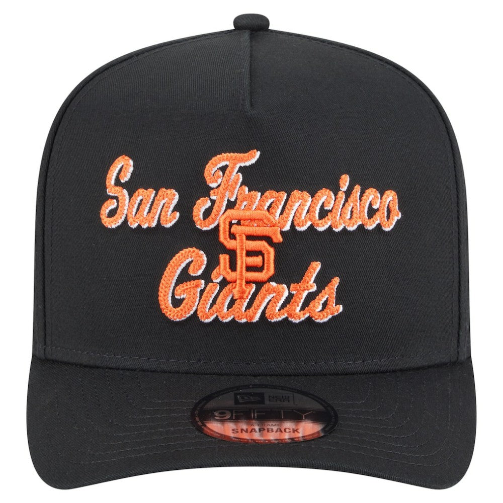 San Francisco Giants New Era Chainstitch 9FIFTY A-Frame Snapback Hat - Black Hats
