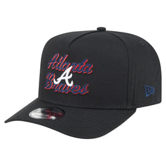 Atlanta Braves New Era Chainstitch 9FIFTY A-Frame Snapback Hat - Black Hats