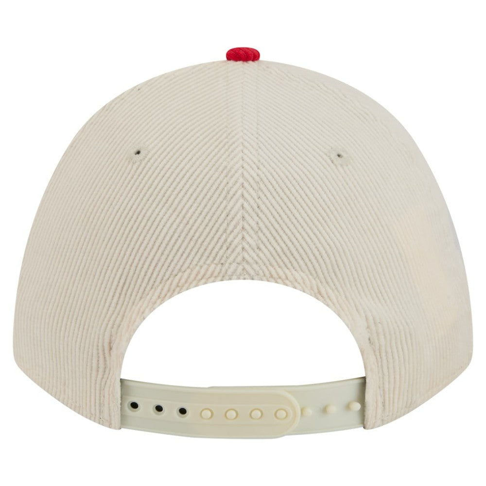 Philadelphia Phillies New Era Sided Corduroy 9FORTY A-Frame Adjustable Hat - Cream/Red Hats