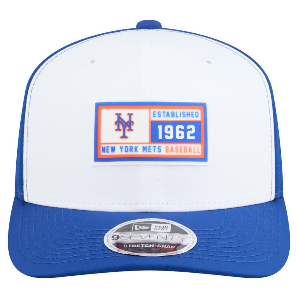 New York Mets New Era Established Patch 9SEVENTY Adjustable Hat - White/Royal Hats