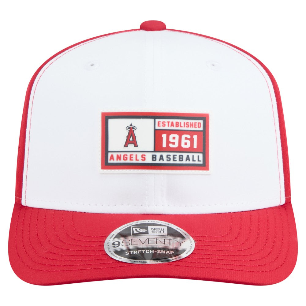 Los Angeles Angels New Era Established Patch 9SEVENTY Adjustable Hat - White/Red Hats