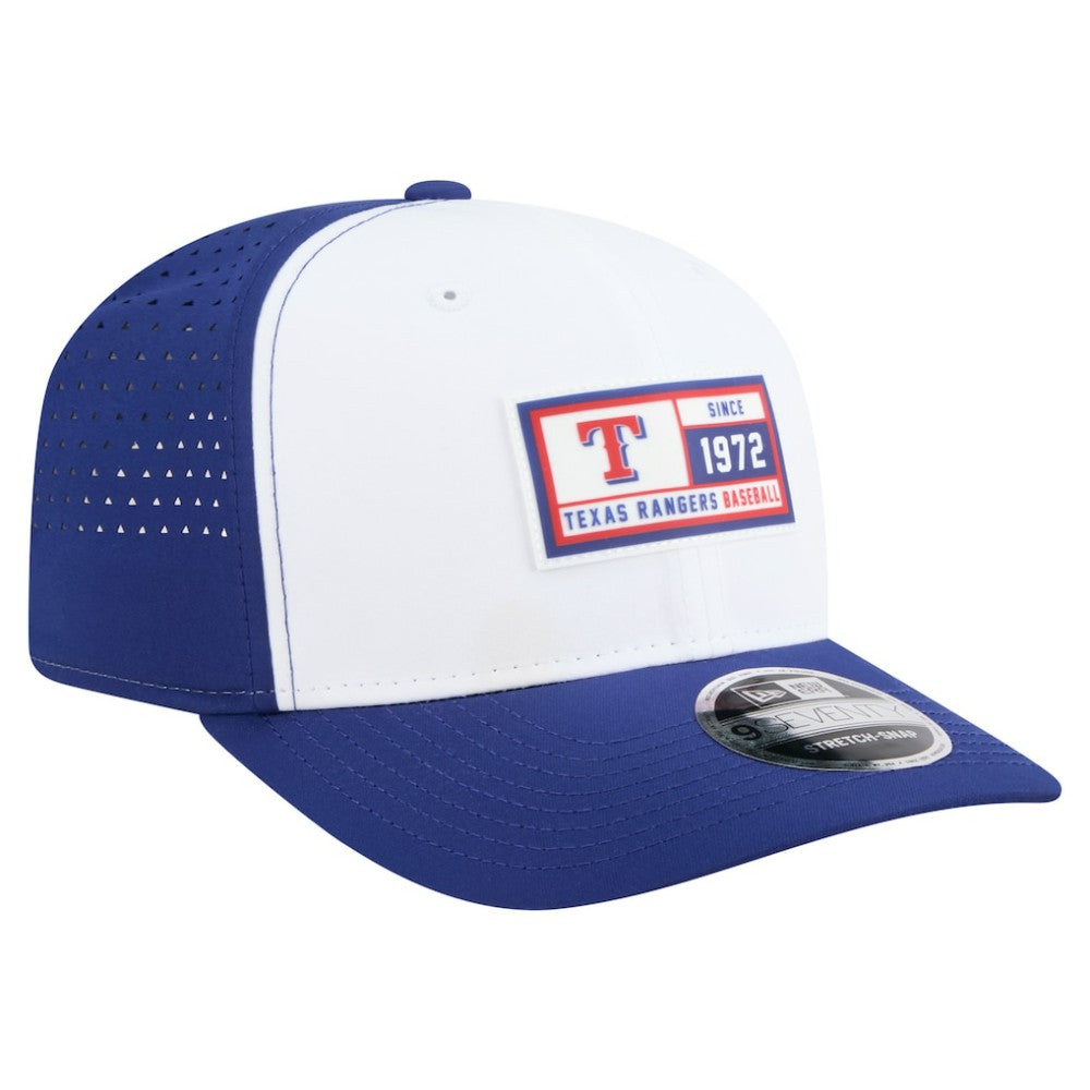 Texas Rangers New Era Established Patch 9SEVENTY Adjustable Hat - White/Royal Hats