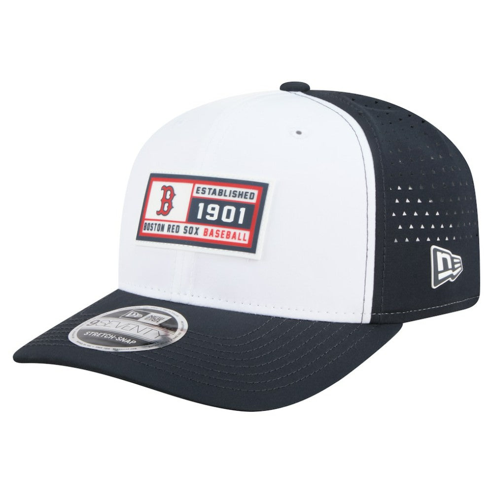 Boston Red Sox New Era Established Patch 9SEVENTY Adjustable Hat - White/Navy Hats