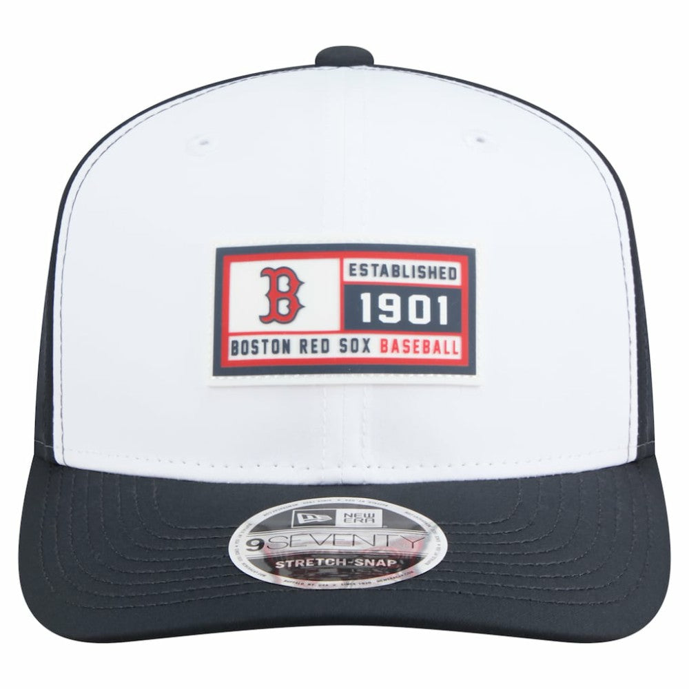 Boston Red Sox New Era Established Patch 9SEVENTY Adjustable Hat - White/Navy Hats