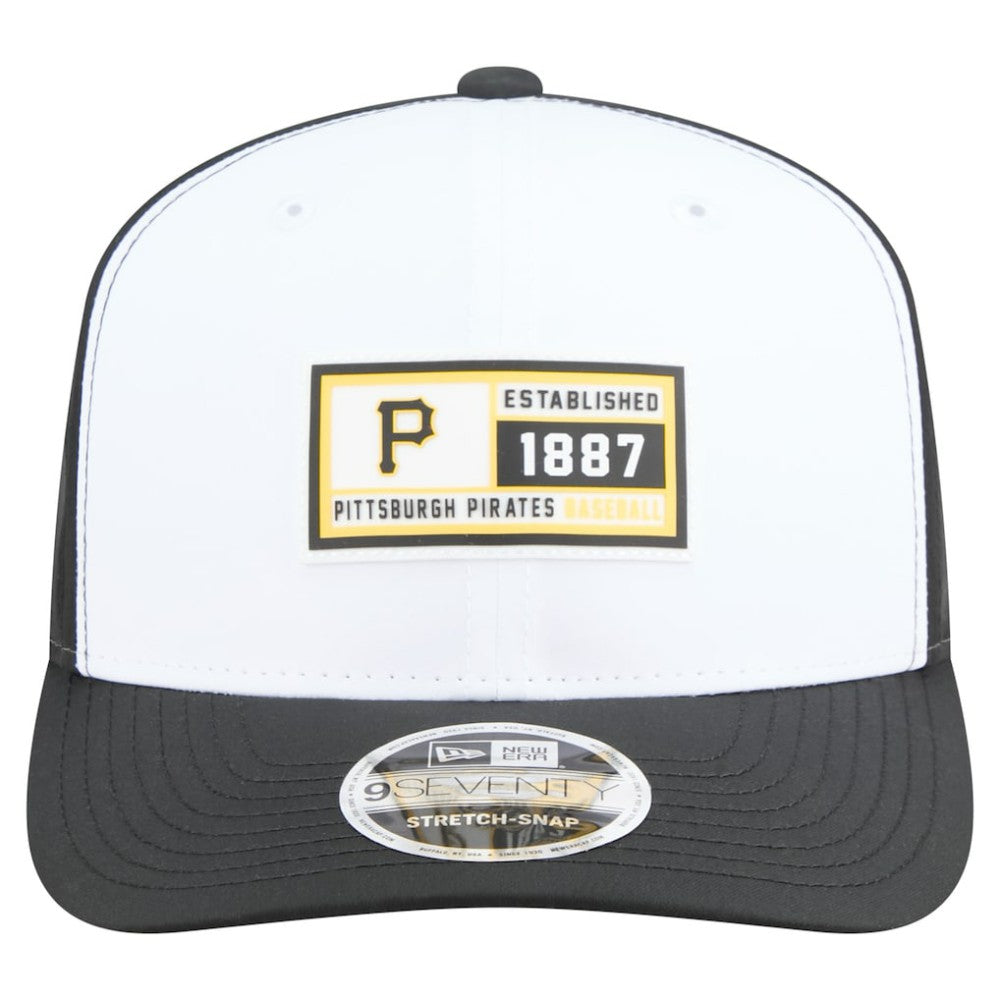 Pittsburgh Pirates New Era Established Patch 9SEVENTY Adjustable Hat - White/Black Hats