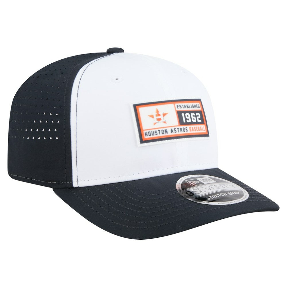 Houston Astros New Era Established Patch 9SEVENTY Adjustable Hat - White/Navy Hats