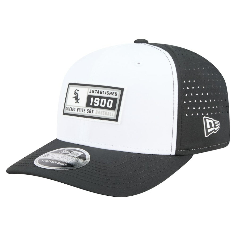 Chicago White Sox New Era Established Patch 9SEVENTY Adjustable Hat - White/Black Hats