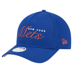 New York Mets New Era Women's Metallic A-Frame 9FORTY Adjustable Hat - Royal Hats