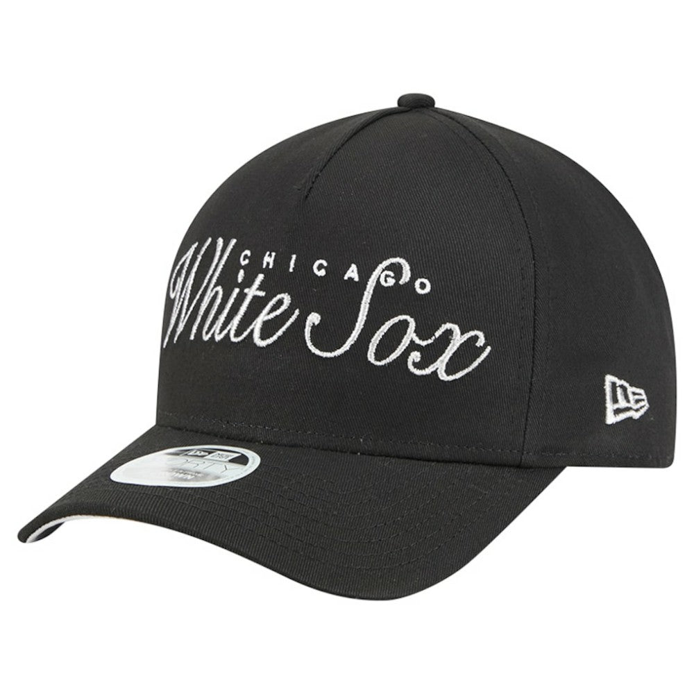Chicago White Sox New Era Women's Metallic A-Frame 9FORTY Adjustable Hat - Black Hats