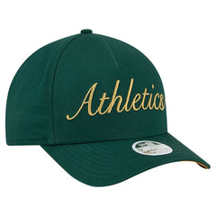 Athletics New Era Women's Metallic A-Frame 9FORTY Adjustable Hat - Green Hats